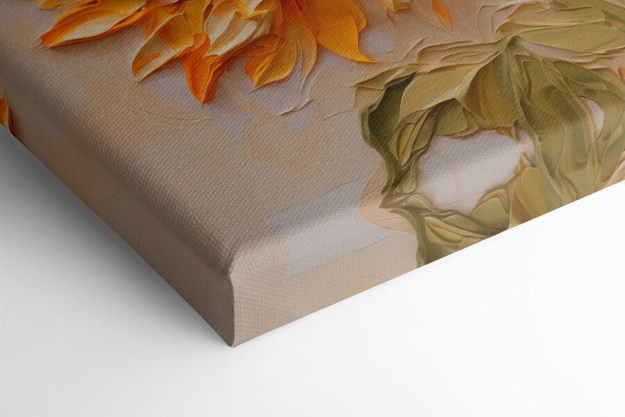 Peinture de tournesols sur une surface blanche