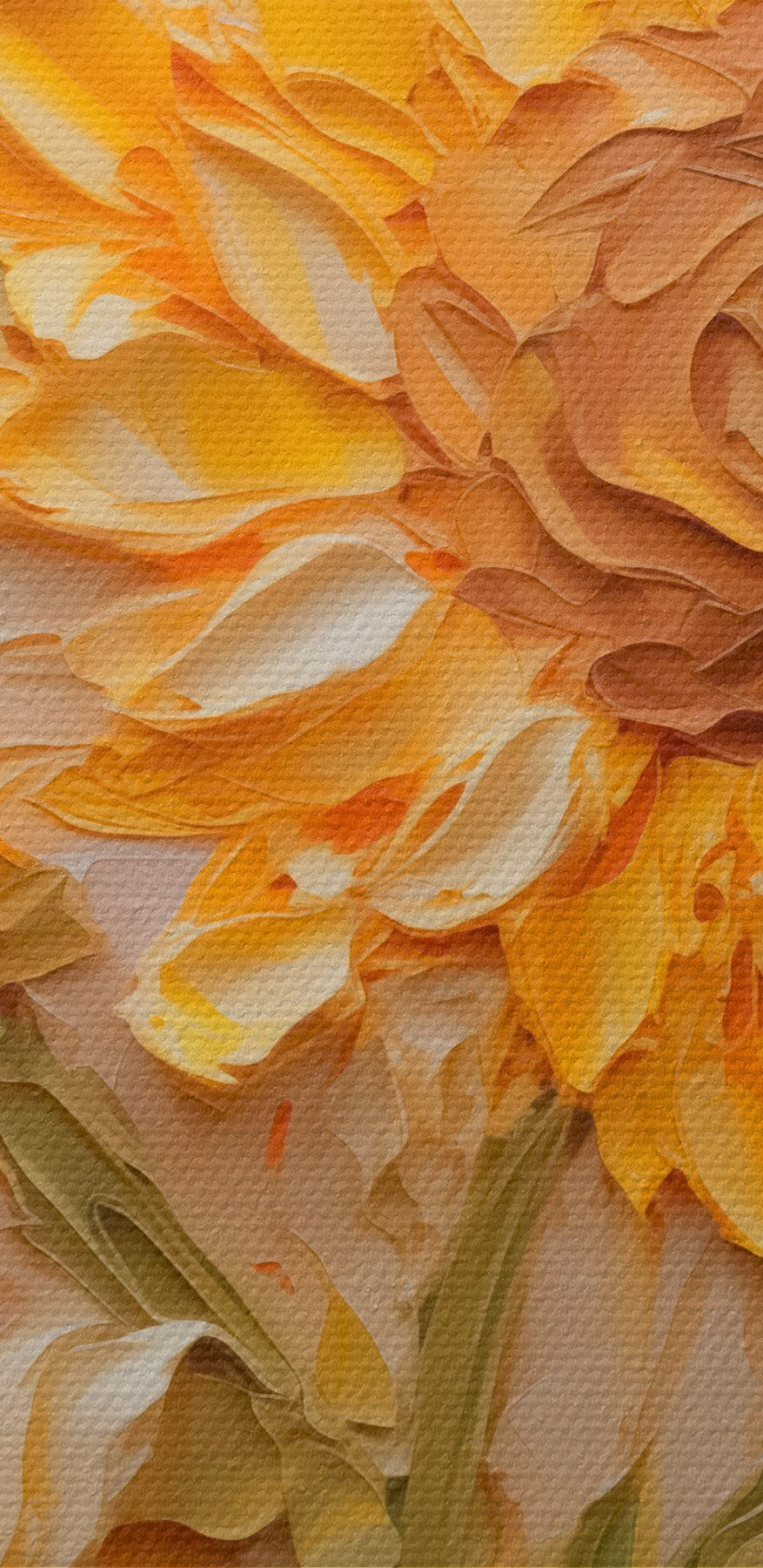 Peinture de tournesols sur une surface blanche