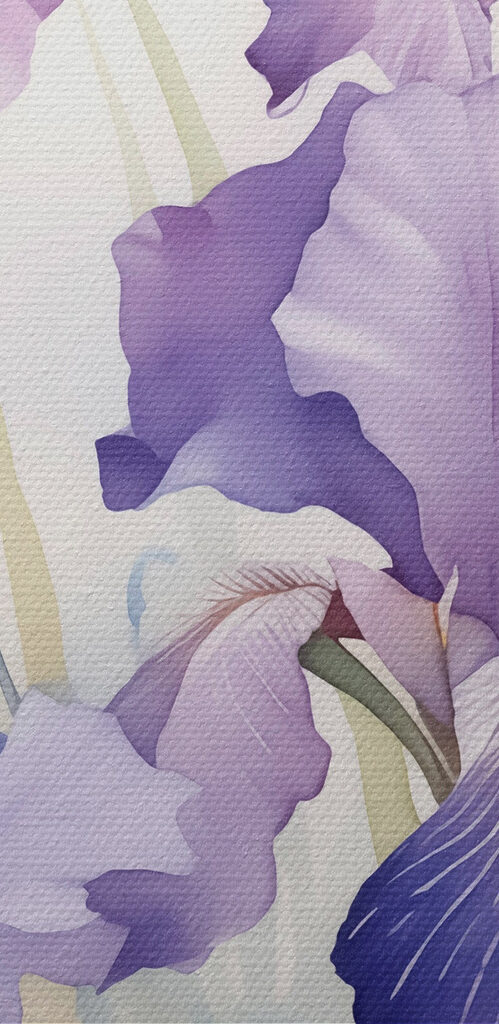 Iris in soft pastel hues