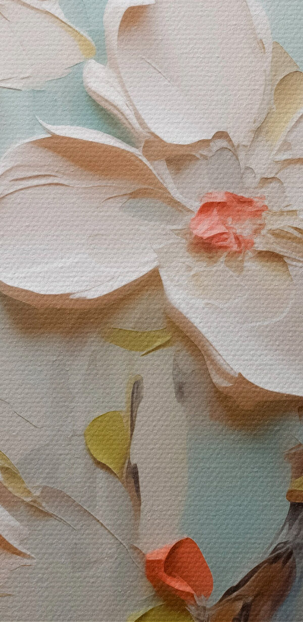 Peinture de fleurs sur fond bleu Peinture de fleurs sur fond bleu