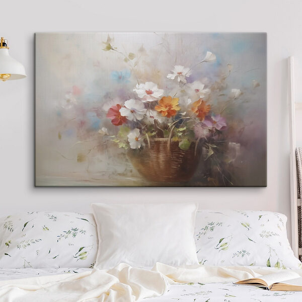 Tableaux Peinture de fleurs dans un panier (UGS : s42420) Tableaux Tableaux Peinture de fleurs dans un panier (UGS : s42420)