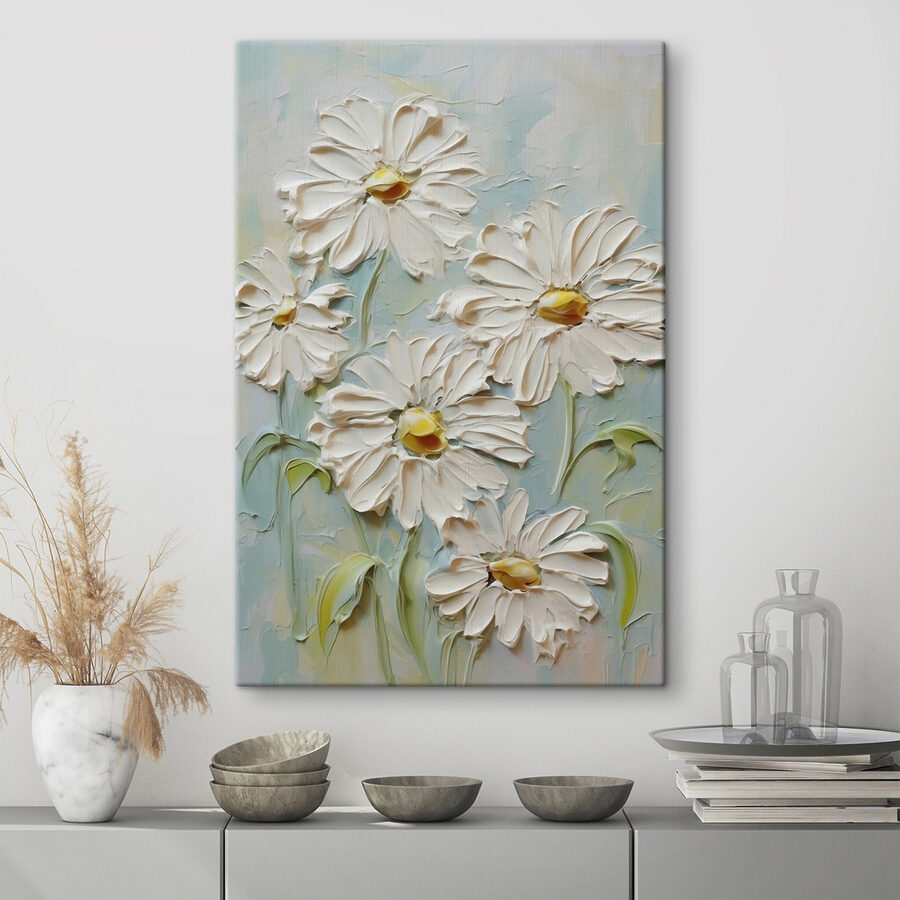 Peinture de fleurs blanches