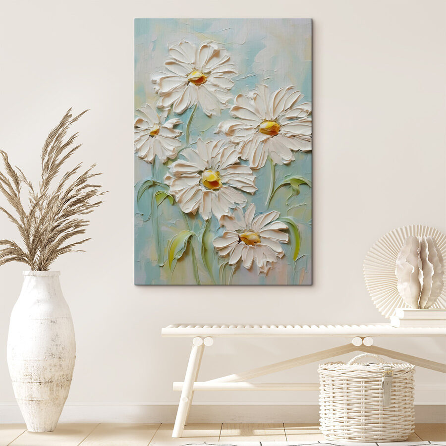 Peinture de fleurs blanches