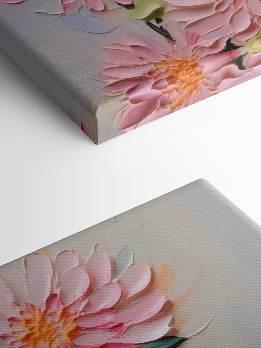Peinture de fleurs sur une surface blanche