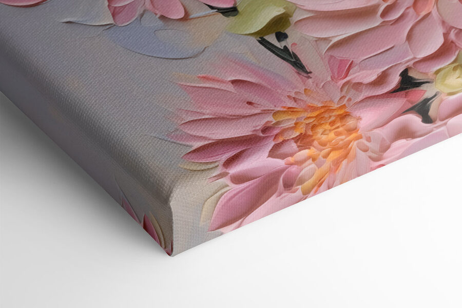 Peinture de fleurs sur une surface blanche
