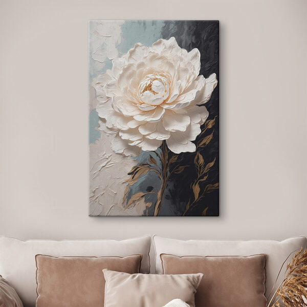 Fleur blanche avec des feuilles brunes Fleur blanche avec des feuilles brunes