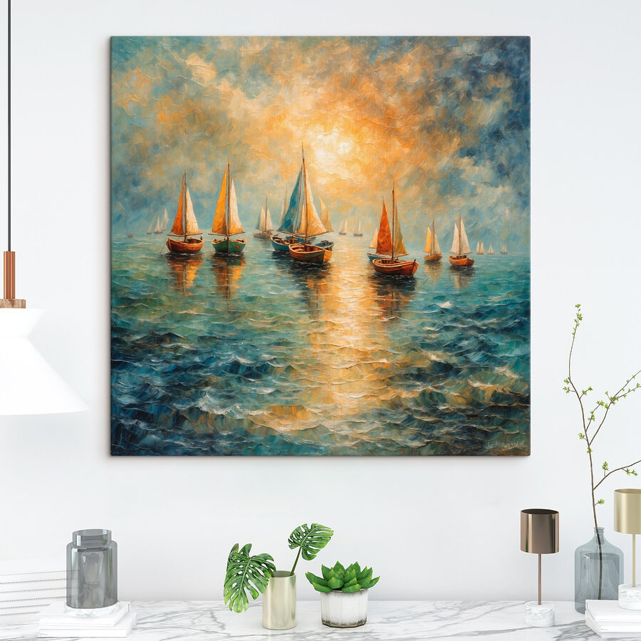 Groupe de bateaux sur l'eau