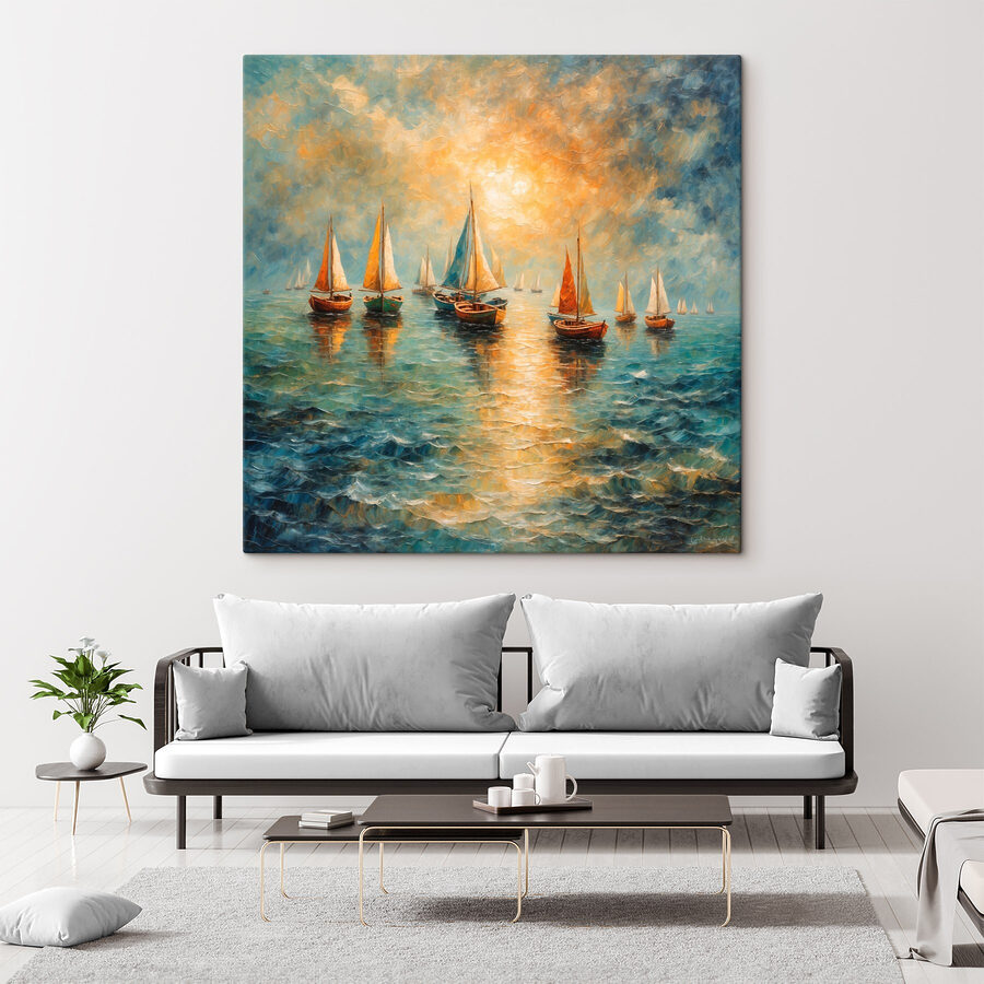 Groupe de bateaux sur l'eau