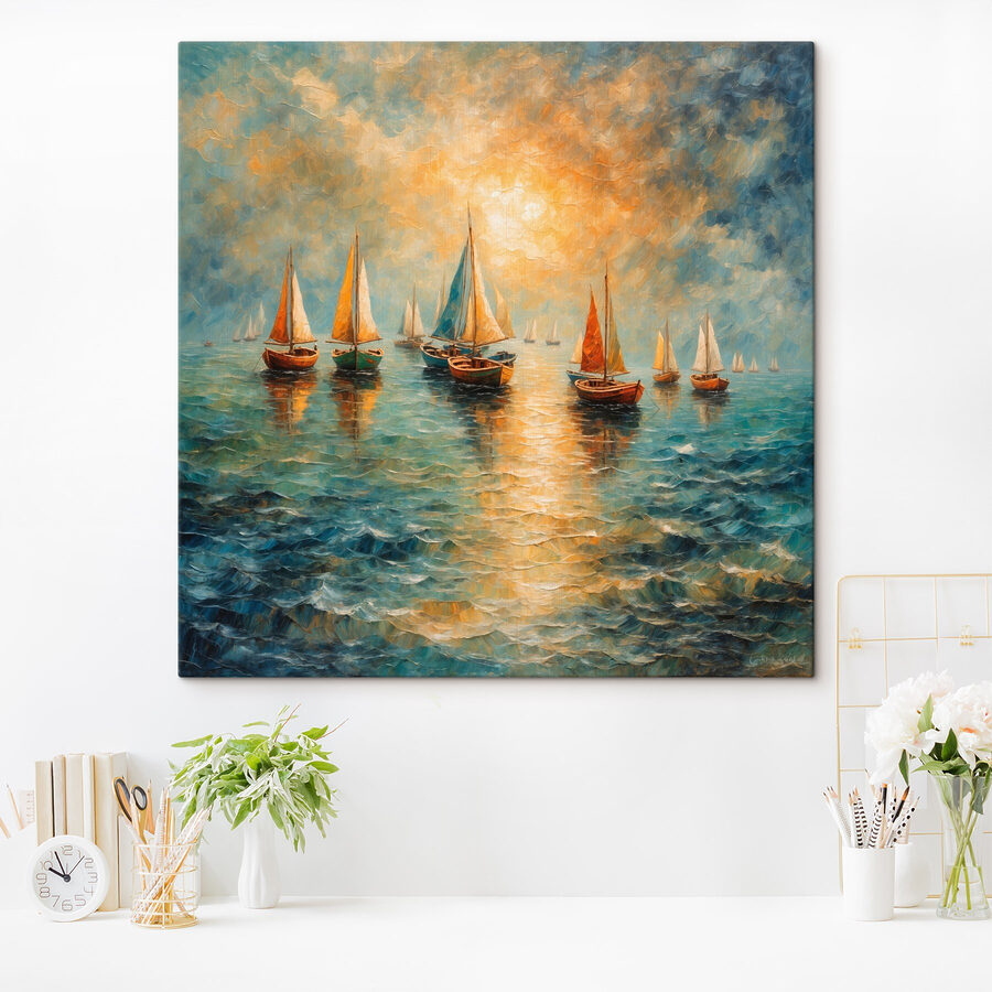 Groupe de bateaux sur l'eau