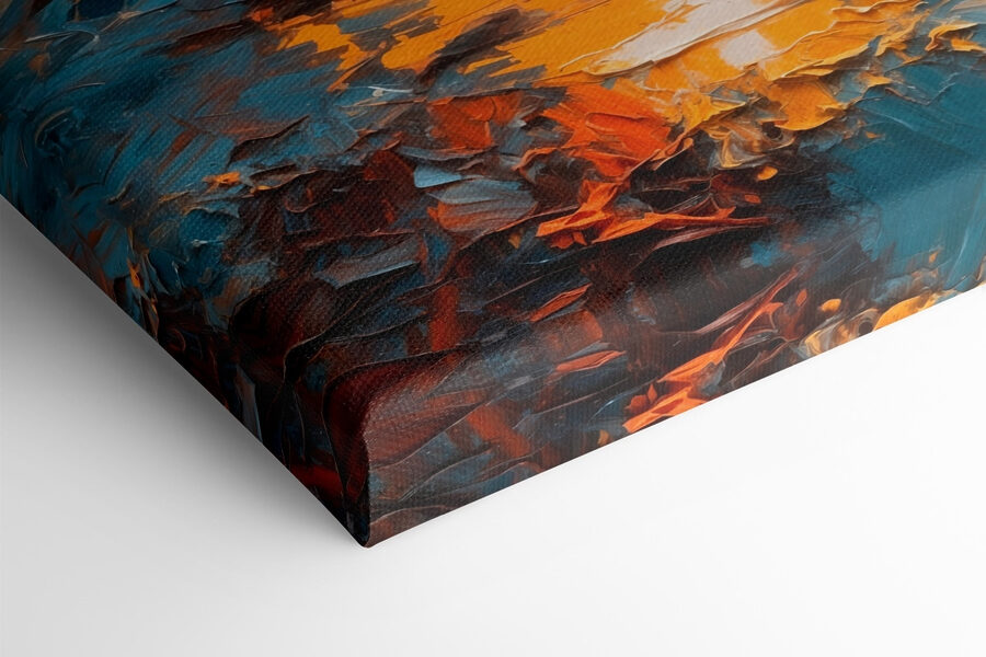 Peinture d'un coucher de soleil sur la mer