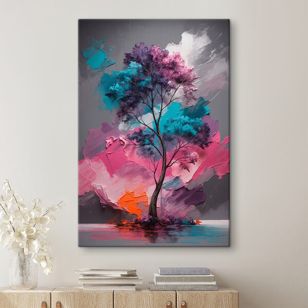 Peinture d'un arbre avec différentes couleurs Peinture d'un arbre avec différentes couleurs