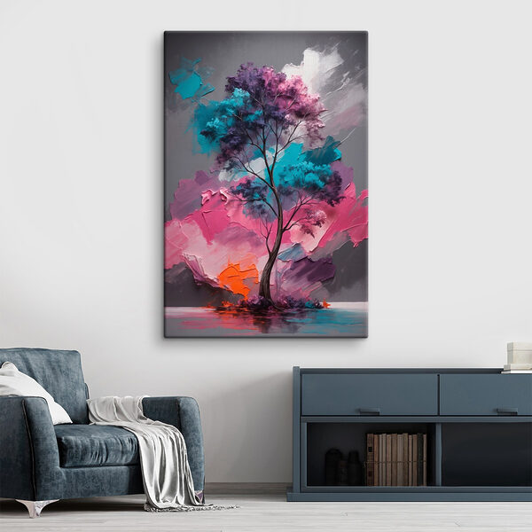 Peinture d'un arbre avec différentes couleurs Peinture d'un arbre avec différentes couleurs