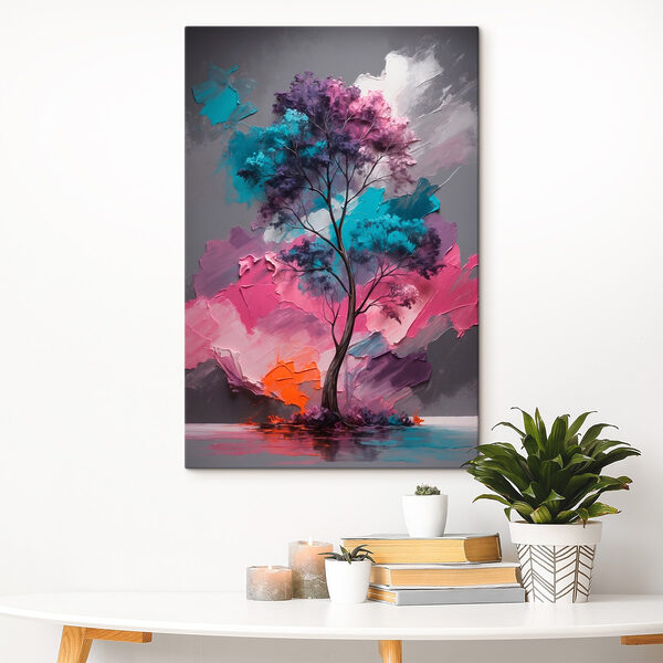 Peinture d'un arbre avec différentes couleurs Peinture d'un arbre avec différentes couleurs