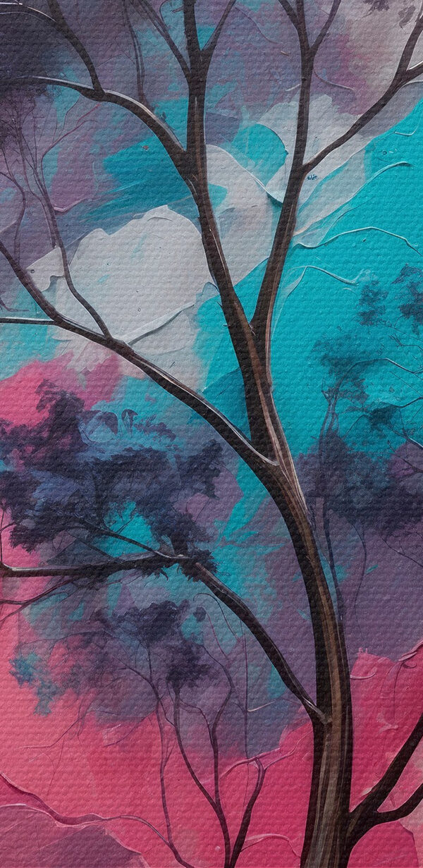 Peinture d'un arbre avec différentes couleurs Peinture d'un arbre avec différentes couleurs