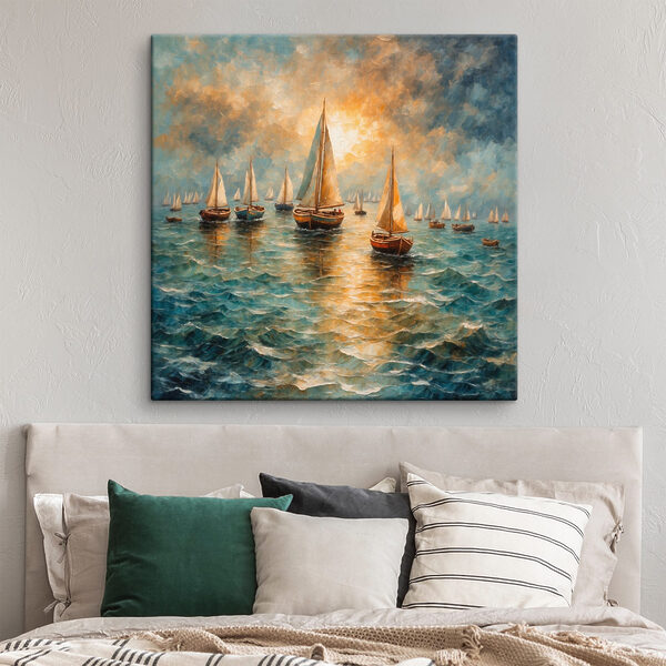 Peinture de bateaux sur l'eau Peinture de bateaux sur l'eau