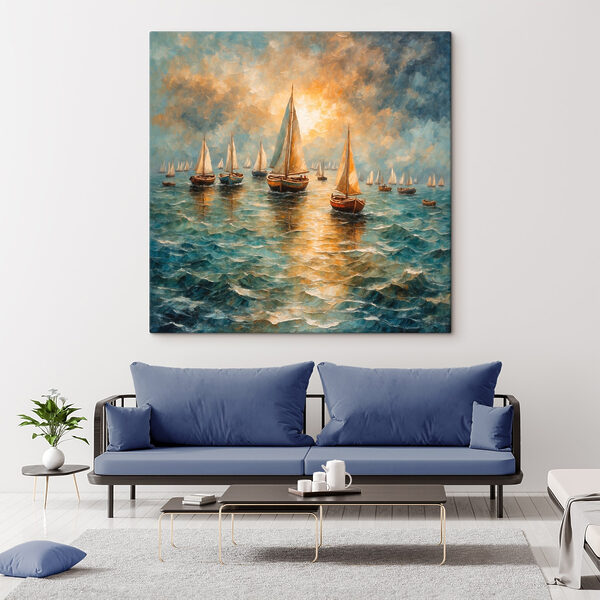 Peinture de bateaux sur l'eau Peinture de bateaux sur l'eau