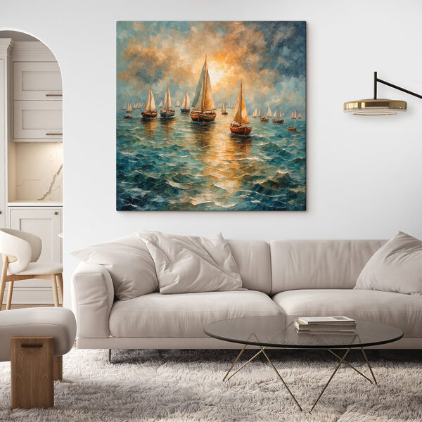 Peinture de bateaux sur l'eau Peinture de bateaux sur l'eau
