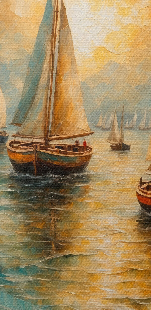 Peinture de bateaux sur l'eau Peinture de bateaux sur l'eau