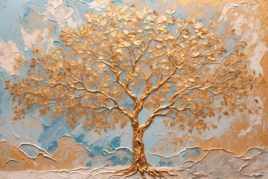 Arbre majestueux sur fond de tranquillité