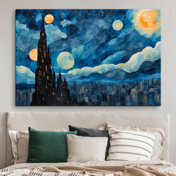 Aquarelle d'une ville la nuit Aquarelle d'une ville la nuit