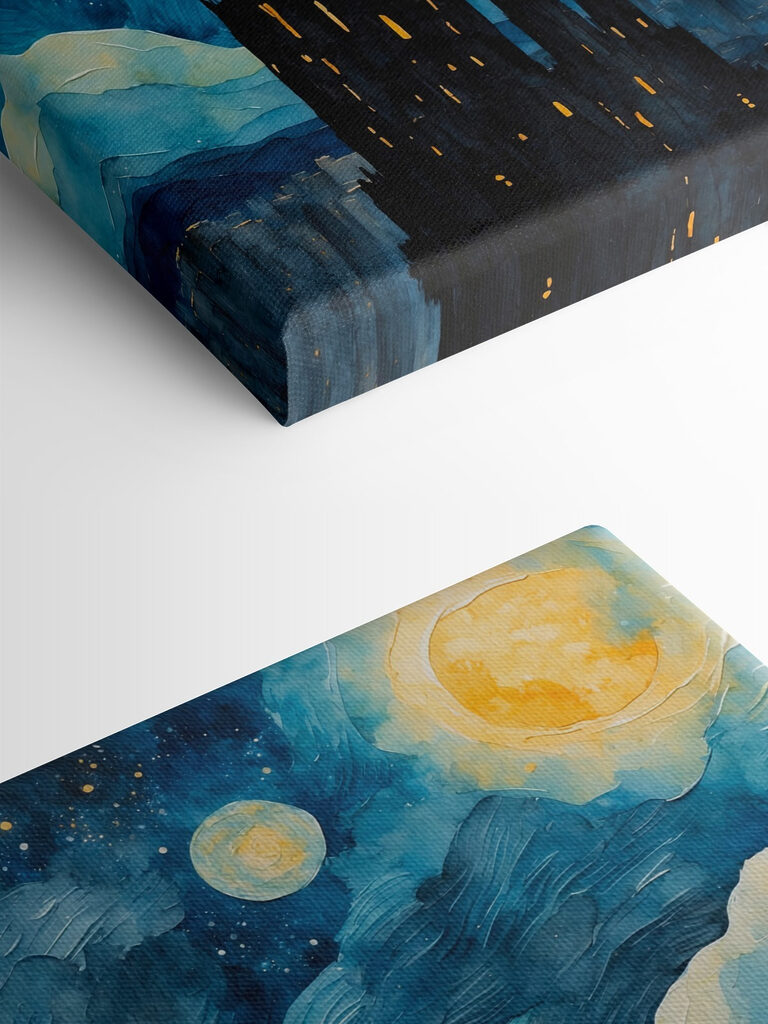 Watercolor of a city at night Watercolor of a city at night