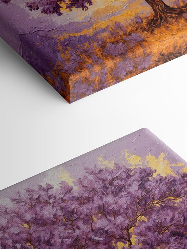 Peinture d'un arbre aux feuilles violettes Peinture d'un arbre aux feuilles violettes