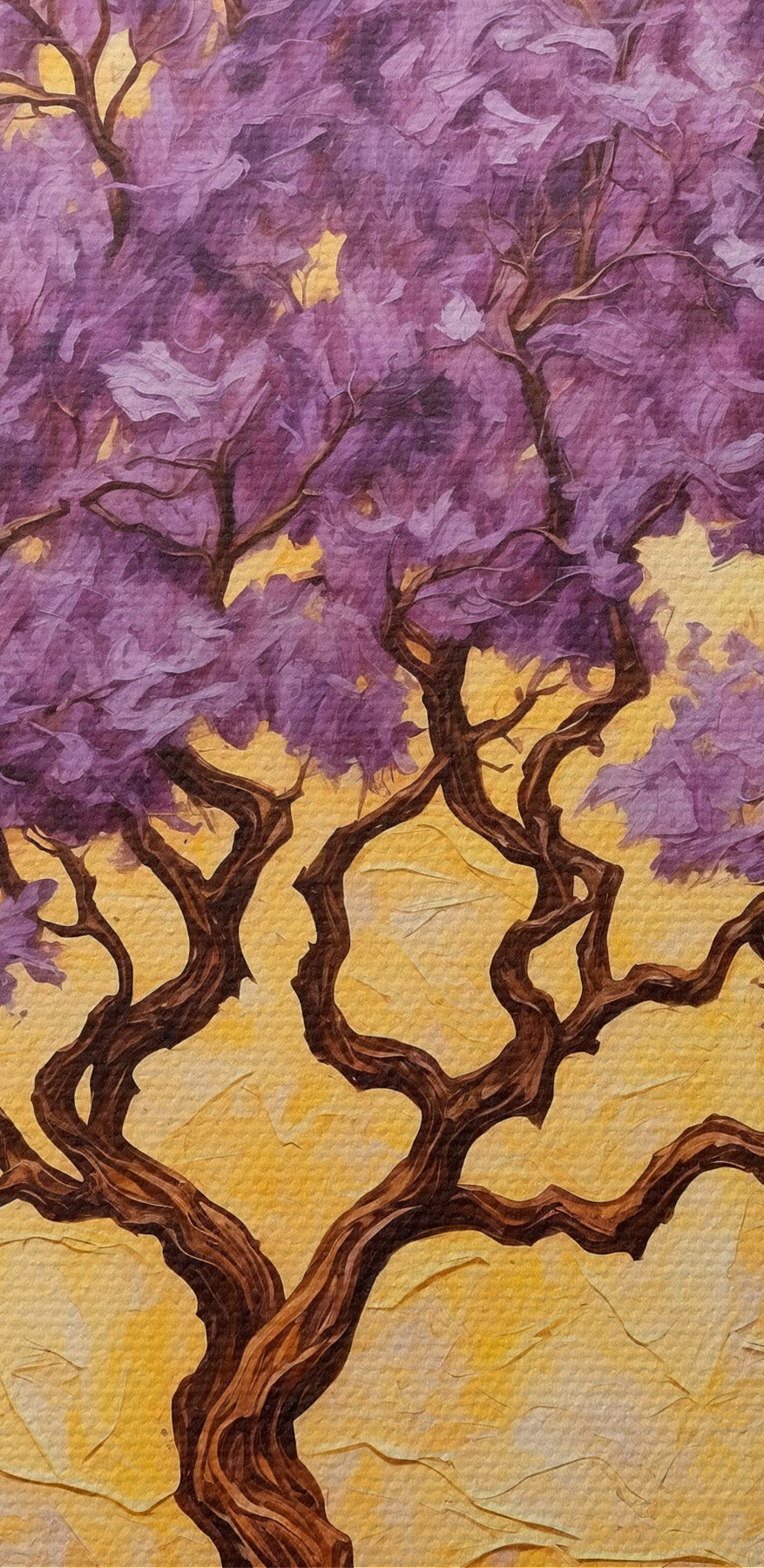 Peinture d'un arbre aux feuilles violettes Peinture d'un arbre aux feuilles violettes