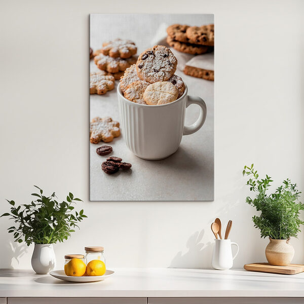Coupe de biscuits avec du sucre en poudre Coupe de biscuits avec du sucre en poudre