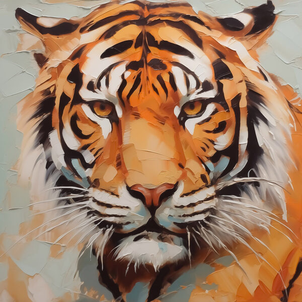 Tigre avec un verre brisé Tigre avec un verre brisé
