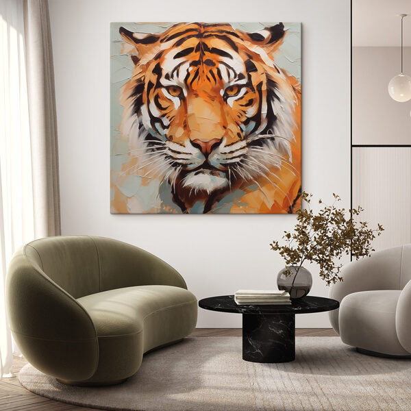 Tigre avec un verre brisé Tigre avec un verre brisé