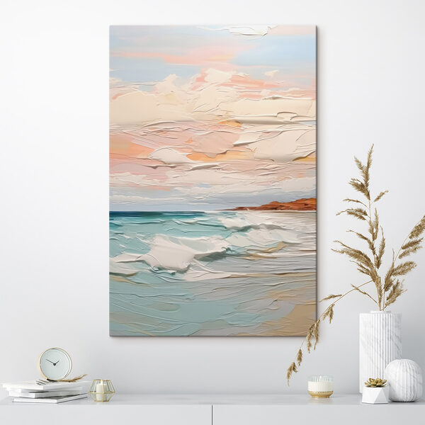 Peinture d'une plage et d'un océan Peinture d'une plage et d'un océan