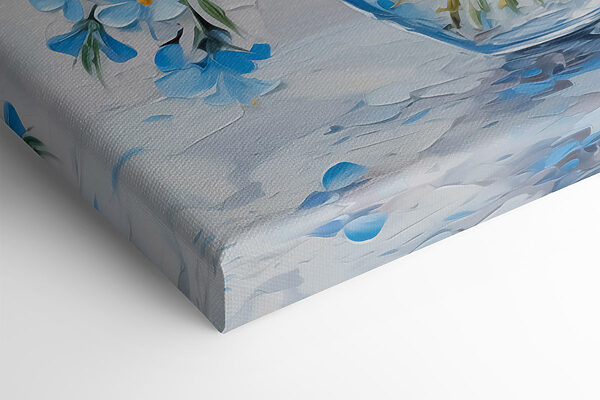 Peinture de fleurs bleues dans un vase en verre Peinture de fleurs bleues dans un vase en verre