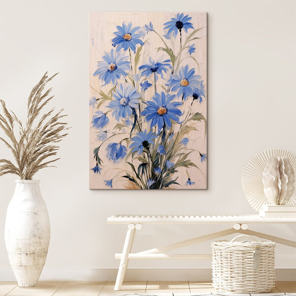 Painting of blue flowers Painting of blue flowers