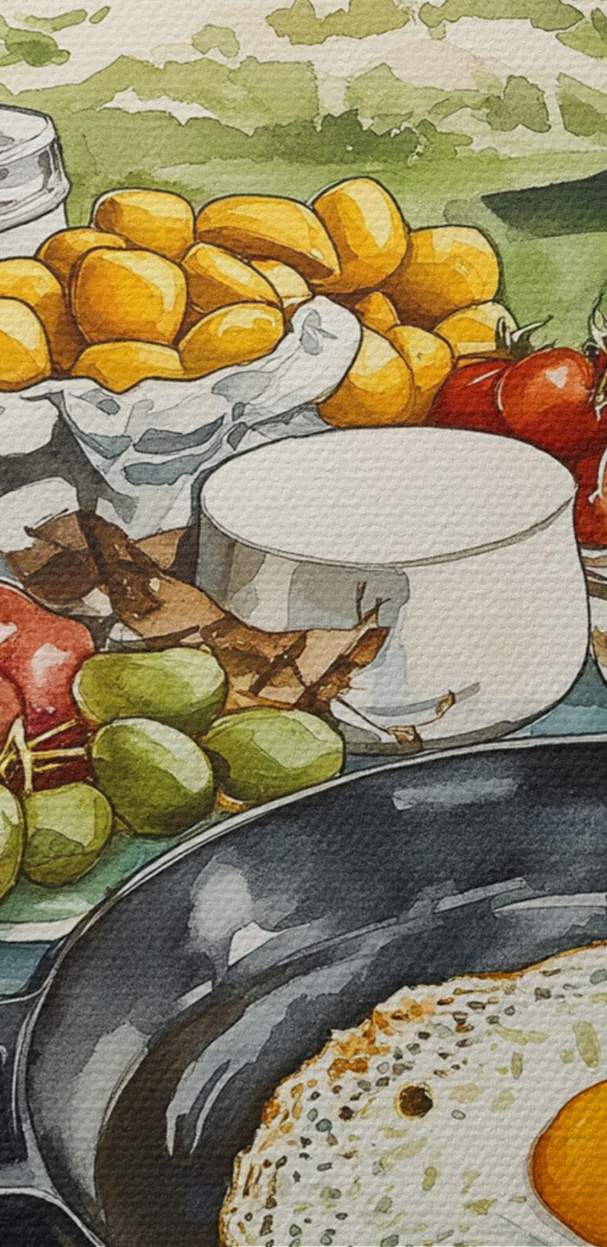Table avec des aliments et une casserole