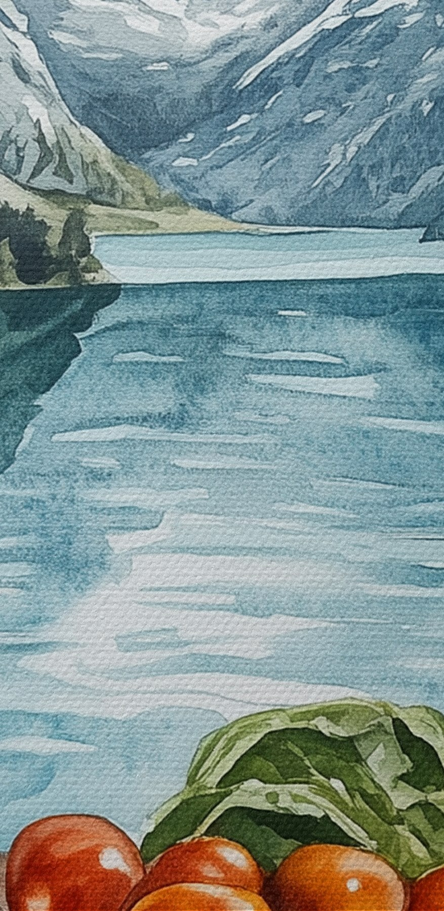 Nourriture sur une table au bord d'un lac
