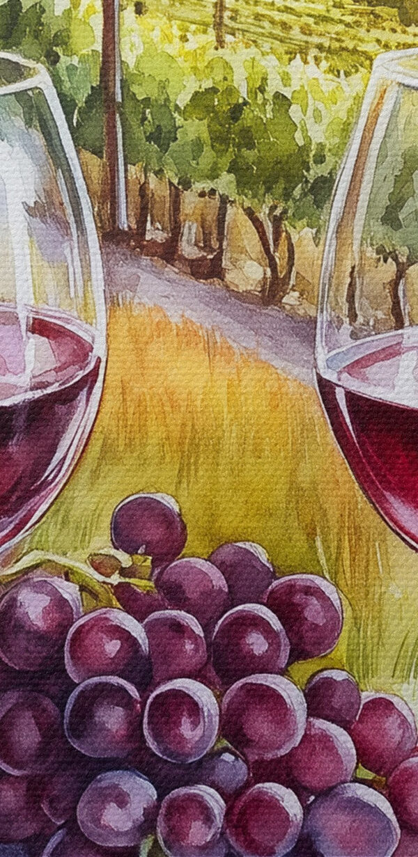 Verres à vin et raisins sur une table Verres à vin et raisins sur une table