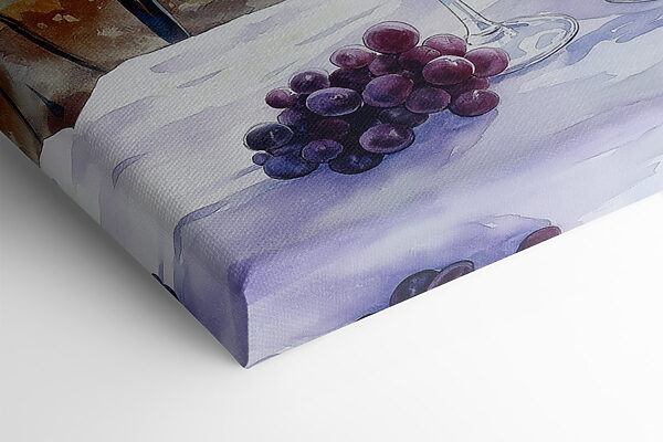 Aquarelle de verres à vin et de raisins sur une table Aquarelle de verres à vin et de raisins sur une table