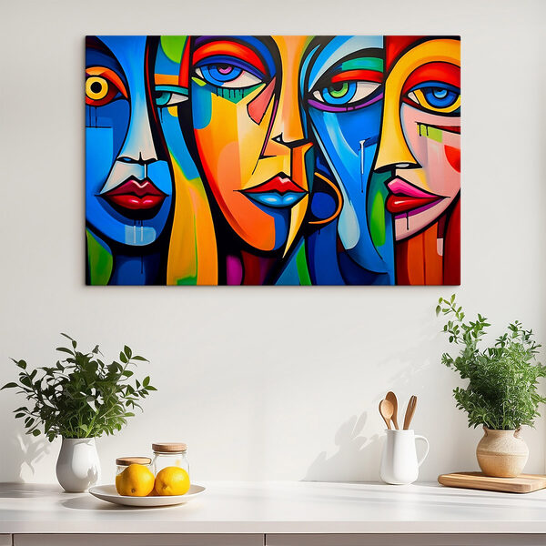 Painting of faces and lips