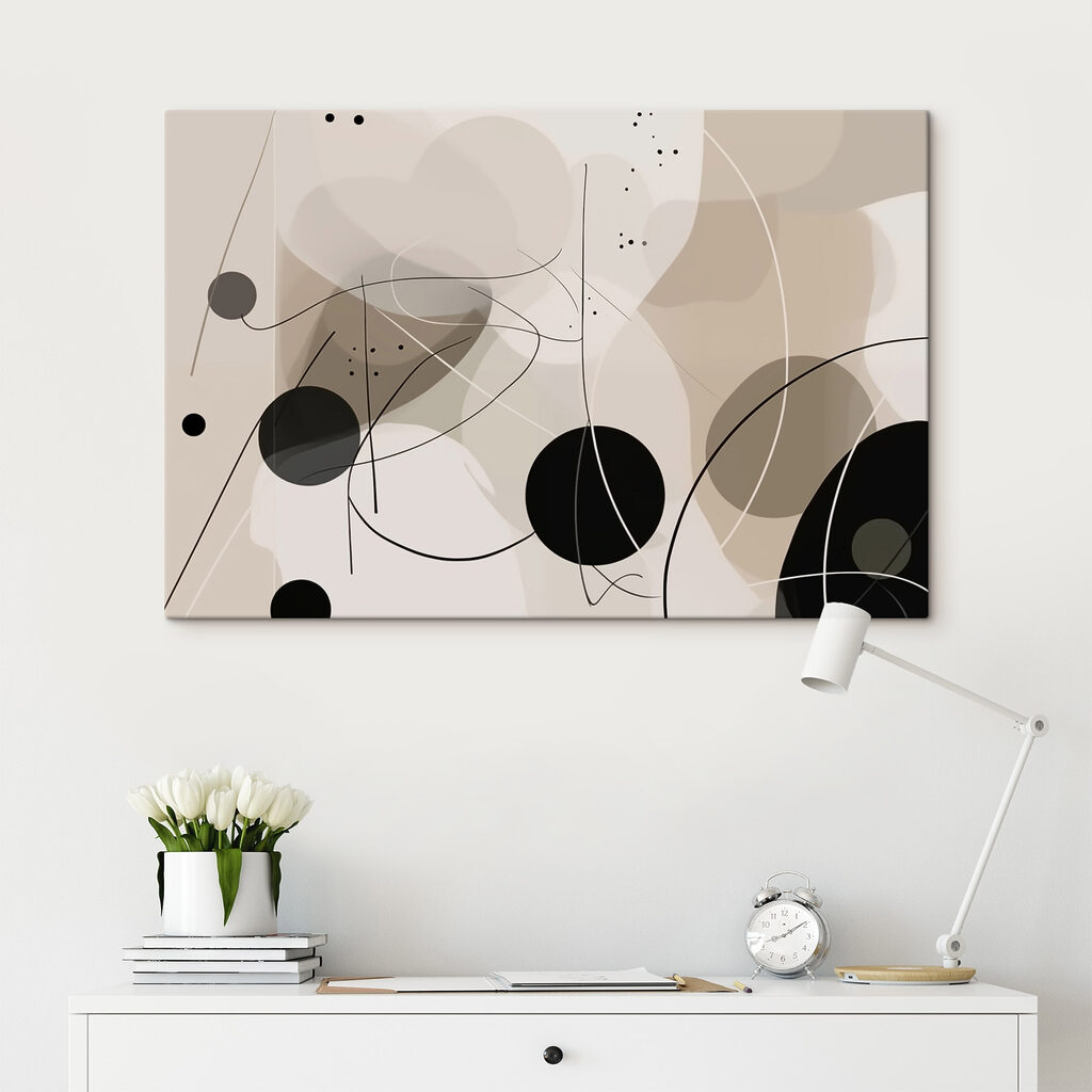 Black and white circles and lines