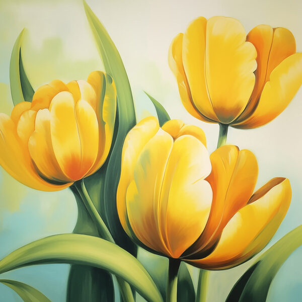 Peinture de tulipes jaunes Peinture de tulipes jaunes