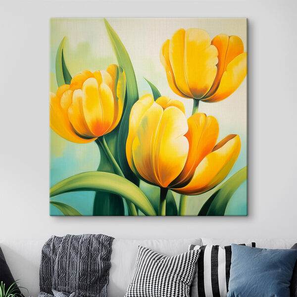 Peinture de tulipes jaunes Peinture de tulipes jaunes