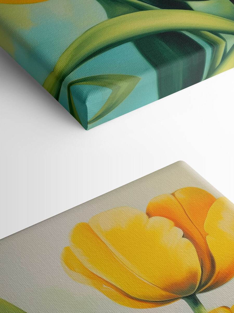 Peinture de tulipes jaunes