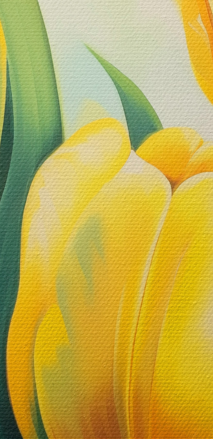Peinture de tulipes jaunes
