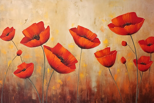 Peinture de fleurs rouges Peinture de fleurs rouges