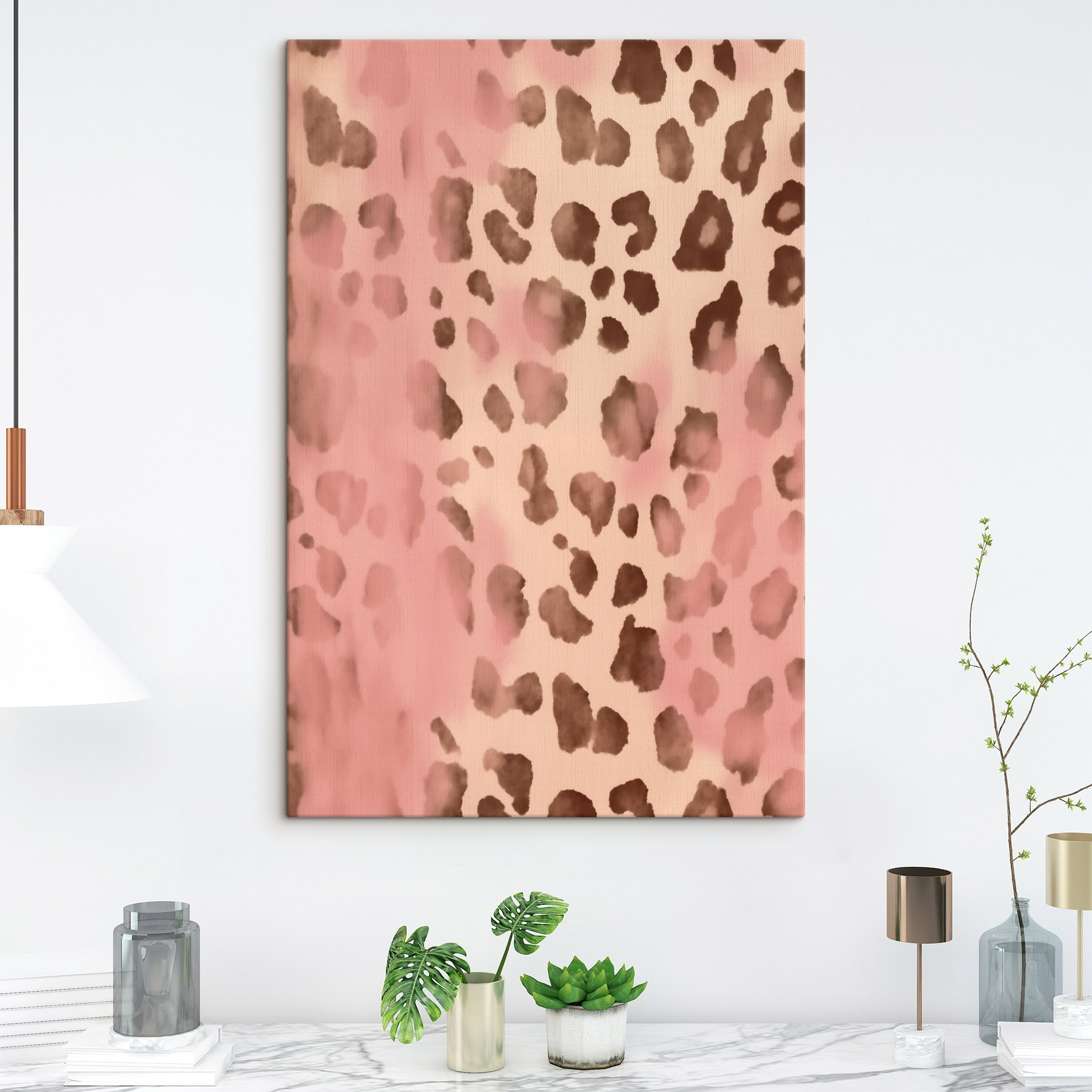 Pink and brown spotted animal skin