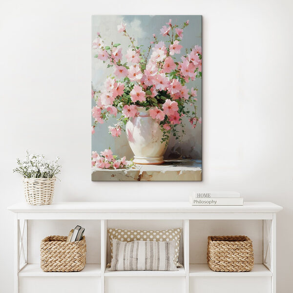 Vase avec fleurs roses Vase avec fleurs roses