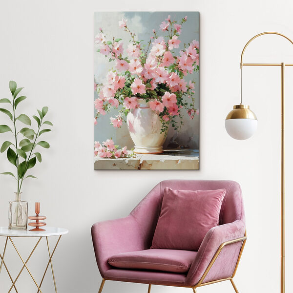 Vase avec fleurs roses Vase avec fleurs roses