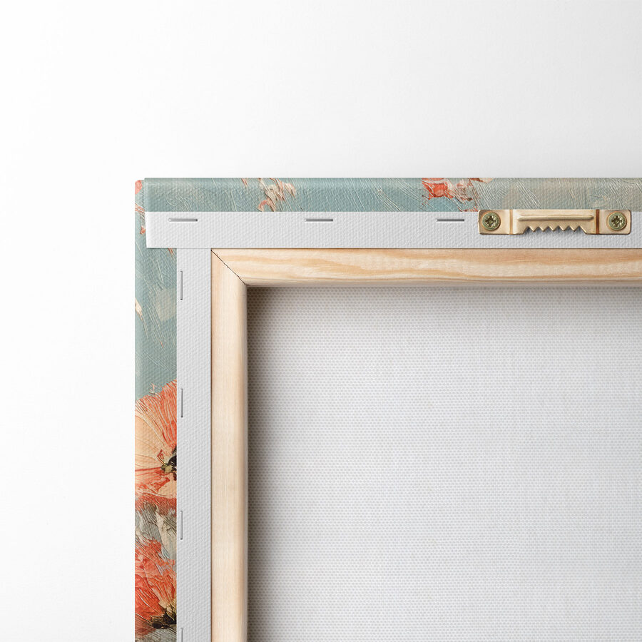 Peinture de fleurs dans un vase bleu