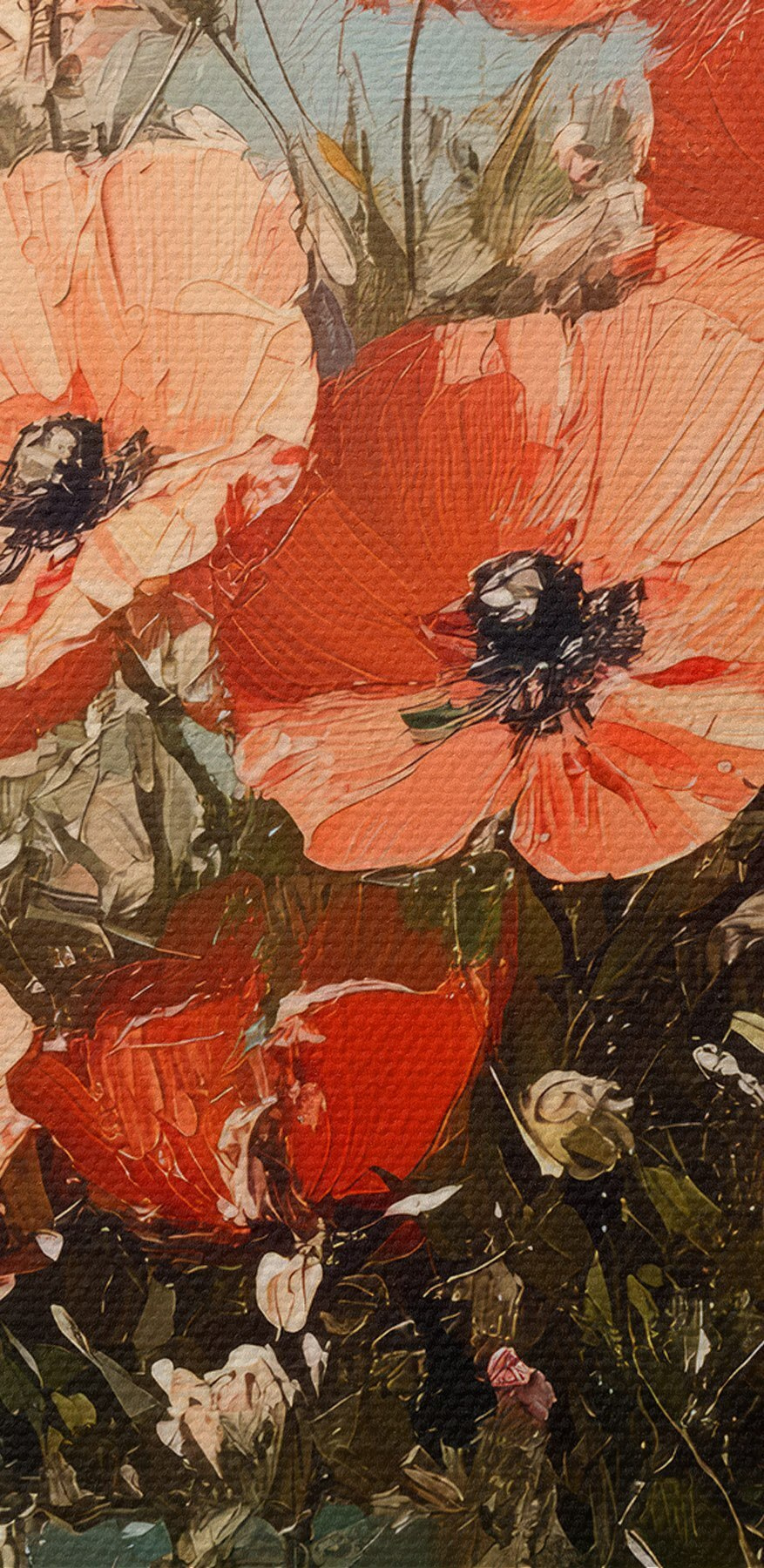 Peinture de fleurs dans un vase bleu