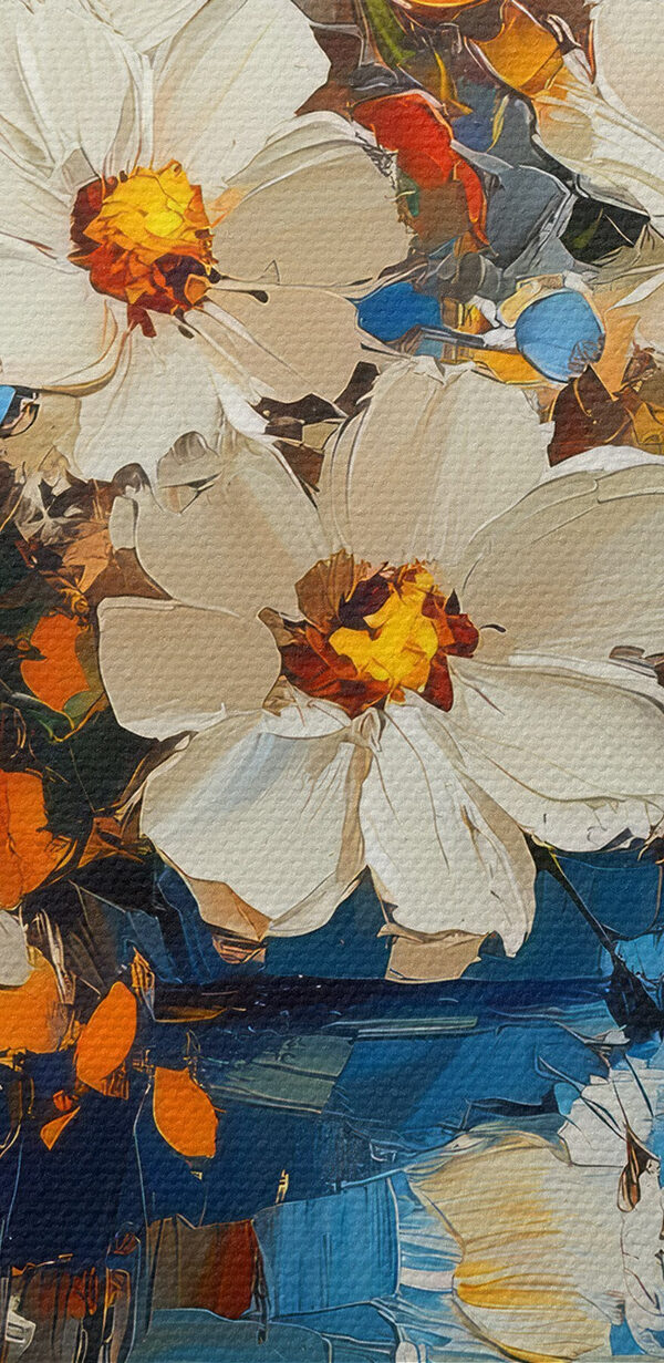 Peinture de fleurs dans un vase bleu Peinture de fleurs dans un vase bleu